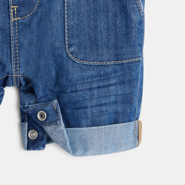 وزرة الدنيم الزرقاء القصيرة للأطفال الرضع